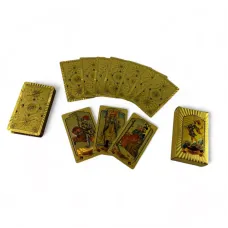 Карти ТАРО 78 шт Райдера-Уэйта , пластик, золотистий 12,5х7,4х3 см (DN35971)