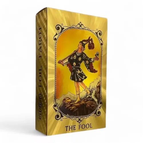 Карти Таро Карти ТАРО 78 шт Райдера-Уэйта , пластик, золотистий 12,5х7,4х3 см (DN35971)