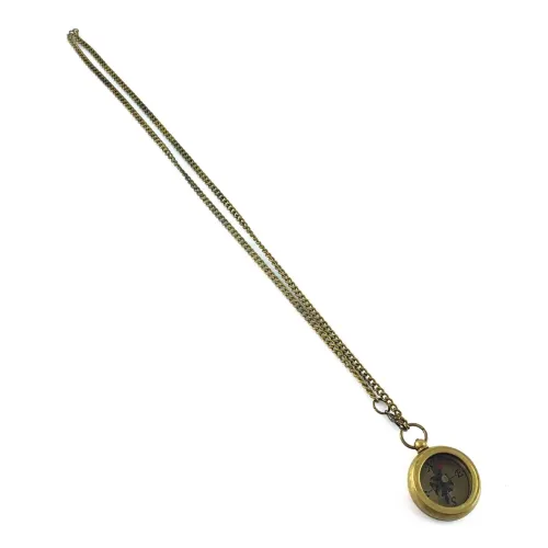 Компаси, лупи Компас кишеньковий бронзовий на ланцюжку Compass Round Locket d-3.3,h-1,1 см (DN34899)