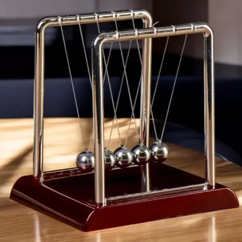 Приниматели решений и антистрессы Маятник Шары Ньютона антистресс инерционные (13,5х14х11,5 см)пластик, металл, коричневые (DN19376N)