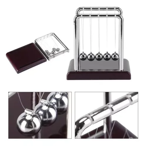 Приниматели решений и антистрессы Маятник Шары Ньютона антистресс инерционные (13,5х14х11,5 см)пластик, металл, коричневые (DN19376N)