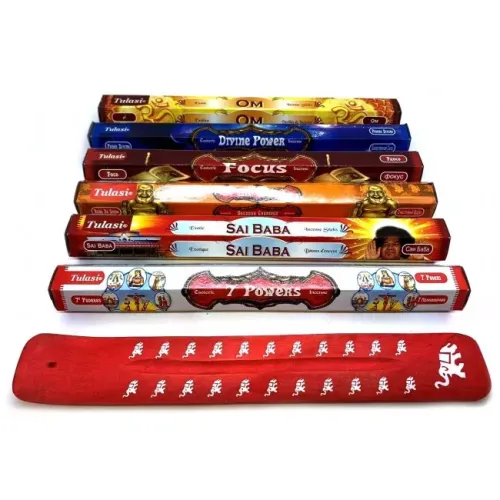 Набори пахощів Набір пахощів Tulasi Духовне Зростання 6 видів ароматів з дерев'яною підставкою (DN34586)