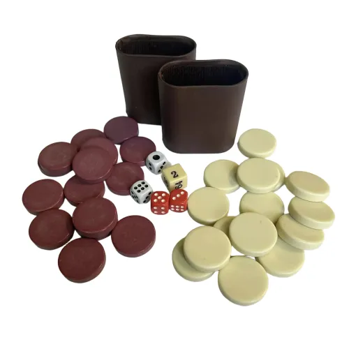 Нарды Набор винтажный фишки кости и стаканчики DUKE для нард (240401D)
