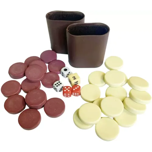 Нарды Набор винтажный фишки кости и стаканчики DUKE для нард (240401D)