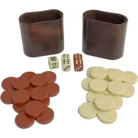 Набір вінтажний фішки кістки та стаканчики DUKE для нард (240401D)