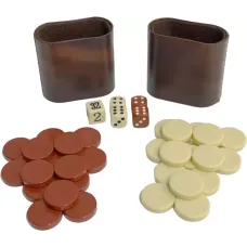 Набор винтажный фишки кости и стаканчики DUKE для нард (240401D)