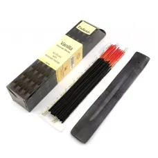 Пахощі Ваніль Vanilla Tulasi 40 штук аромапалочок та дерев'яна підставка (DN34428)