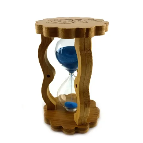 Песочные часы Песочные часы на 10 мин в бамбуке "I love you" синий песок 14,5х8,5х5,5 см (DN29515B)