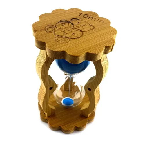 Песочные часы Песочные часы на 10 мин в бамбуке "I love you" синий песок 14,5х8,5х5,5 см (DN29515B)