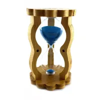 Пісочний годинник на 10 хв у бамбуку "I love you" синій пісок 14,5х8,5х5,5 см (DN29515B)