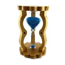 Песочные часы на 10 мин в бамбуке "I love you" синий песок 14,5х8,5х5,5 см (DN29515B)