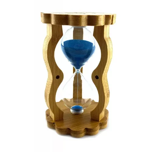 Песочные часы Песочные часы на 10 мин в бамбуке "I love you" синий песок 14,5х8,5х5,5 см (DN29515B)