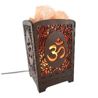 Соляна лампа з гімалайської солі "Сяючий ОМ" (21х10,8х10,8 cм) (DN35122)