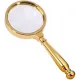 Компасы, лупы Универсальная лупа с ручкой, пластик, золотистый, кратность 3Х d-8,5 см h-17,5 см (DN29786)