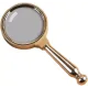 Компасы, лупы Универсальная лупа с ручкой, пластик, золотистый, кратность 3Х d-8,5 см h-17,5 см (DN29786)