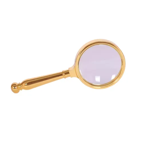 Компасы, лупы Универсальная лупа с ручкой, пластик, золотистый, кратность 3Х d-8,5 см h-17,5 см (DN29786)
