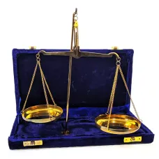 Ваги бронзові до100 гр у подарункову футлярі з синього оксамиту 25х13х3 см (DN33971)