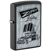 Зажигалка бензиновая Zippo 218 Car Ad Design Черно-серая (48572)