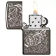 Бензиновые зажигалки Зажигалка бензиновая Zippo Filigree Flame and Wing Design Черная (29881)