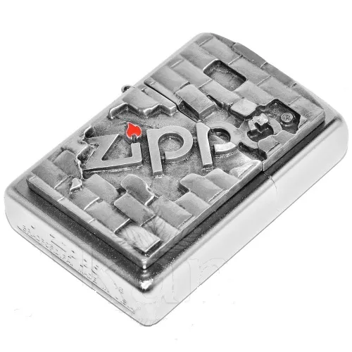 Бензиновые зажигалки Зажигалка бензиновая Zippo The Wall Emblem Satin Chrome Катин хром (2003963)