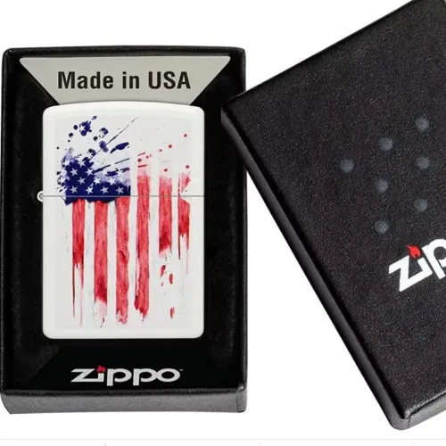 Бензиновые зажигалки Зажигалка бензиновая Zippo US Flag Design Белая (49783)