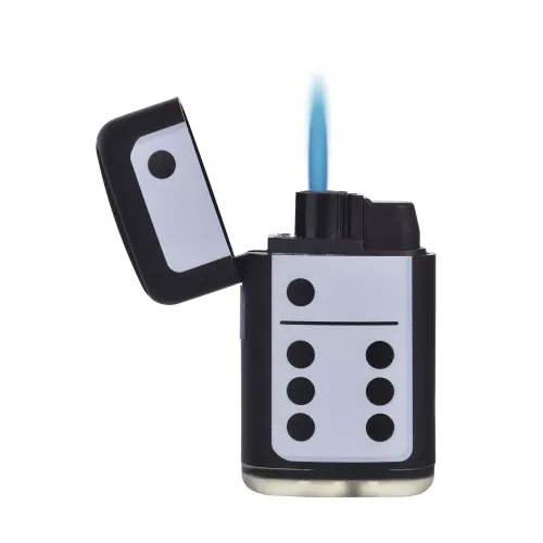 Газові запальнички Запальничка багаторазова газова турбо Prof Domino пластик, чорна (40804676)