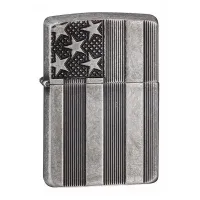 Запальничка бензинова армована ZIPPO Armor® U.S.Flag Antique Silver Plate (28974)