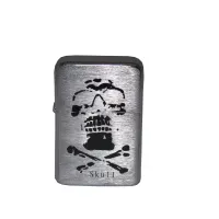 Зажигалка бензиновая STAR SKULL Серебристая (28113STAR)