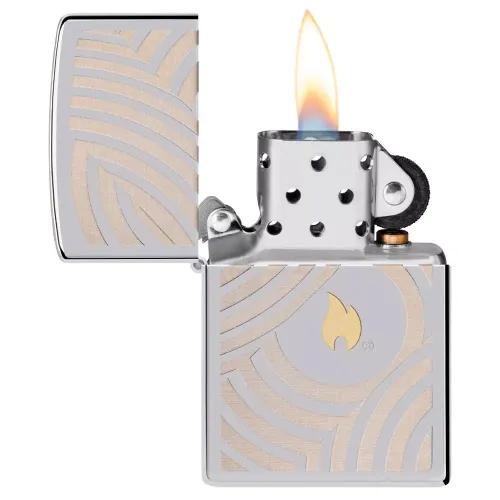Бензиновые зажигалки Зажигалка бензиновая Zippo Flame and Circles Design 2 (46332)