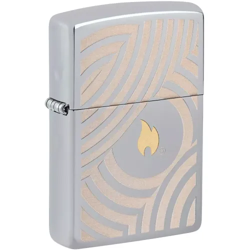 Бензиновые зажигалки Зажигалка бензиновая Zippo Flame and Circles Design 2 (46332)