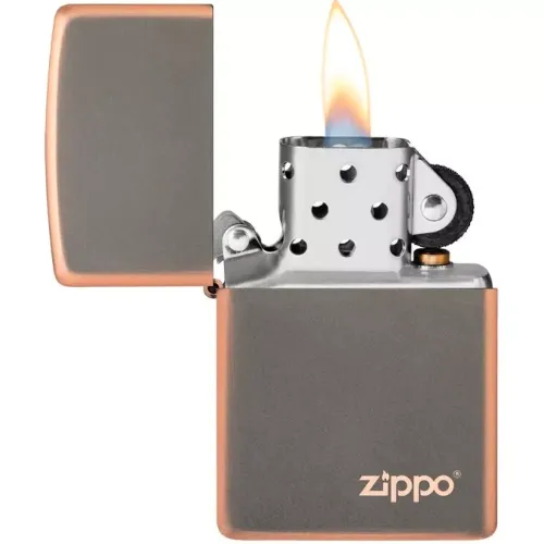 Бензинові запальнички Запальничка бензинова Zippo Rustic Bronze Lasered Zippo Logo, мідний (49839 ZL)