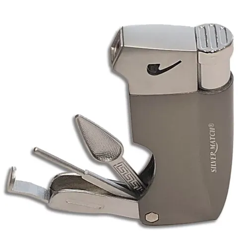 Газові запальнички Запальничка газова для трубки Silver Match Budapest з набором інстріментів, сатин (40672146SLG)