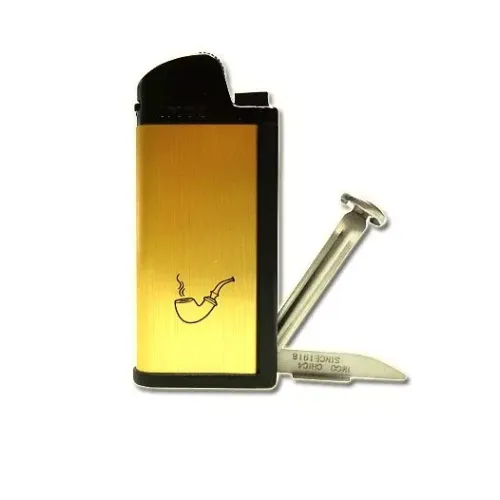 Газові запальнички Запальничка газова кремнієва для трубки з інструментами IMCO Chic 4 Pipe Flint gold золотиста (IM1800001)