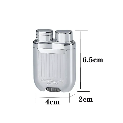 Газові запальнички Запальничка газова турбо Silver Match Bucarest метал, регулювання полум'я, сріблясто-перлинна, подарункова коробка (40674376SL)