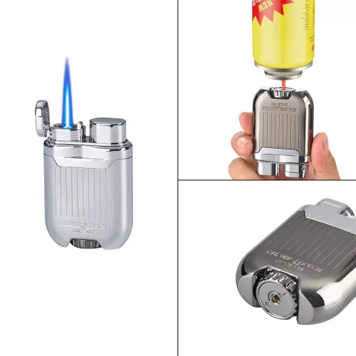 Газові запальнички Запальничка газова турбо Silver Match Bucarest метал, регулювання полум'я, сріблясто-перлинна, подарункова коробка (40674376SL)