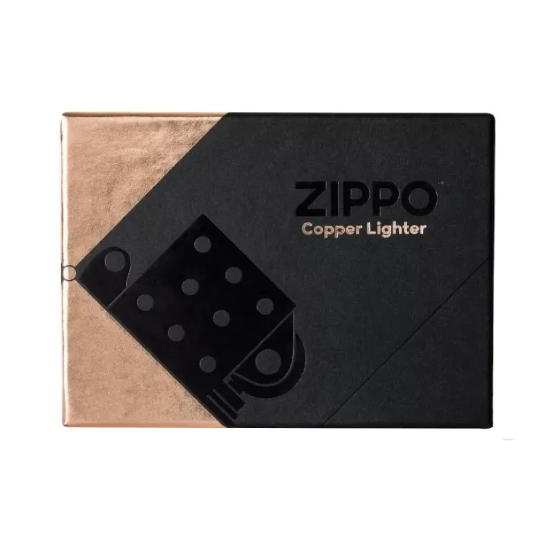 Зажигалка коллекционная бензиновая Zippo Solid Copper with Black Plated Insert ручная работа медь (48107)