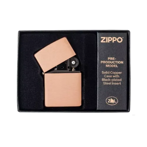 Зажигалка коллекционная бензиновая Zippo Solid Copper with Black Plated Insert ручная работа медь (48107)