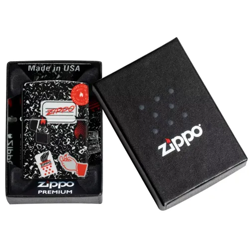 Зажигалка бензиновая ZIPPO Notebook Zippo Design , черный (46707)