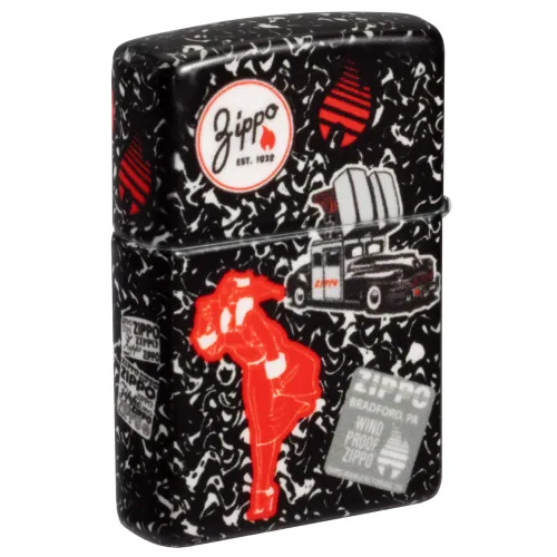 Зажигалка бензиновая ZIPPO Notebook Zippo Design , черный (46707)