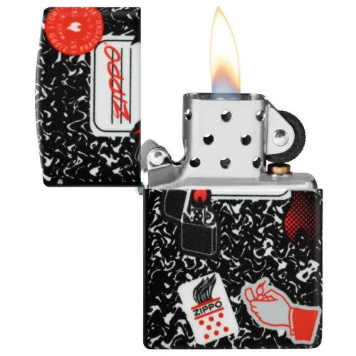 Зажигалка бензиновая ZIPPO Notebook Zippo Design , черный (46707)