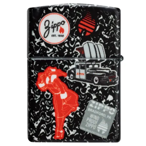 Зажигалка бензиновая ZIPPO Notebook Zippo Design , черный (46707)