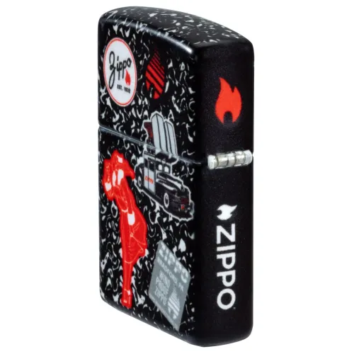 Зажигалка бензиновая ZIPPO Notebook Zippo Design , черный (46707)