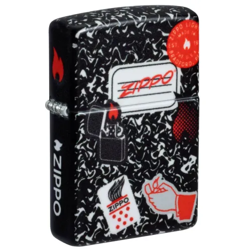 Зажигалка бензиновая ZIPPO Notebook Zippo Design , черный (46707)