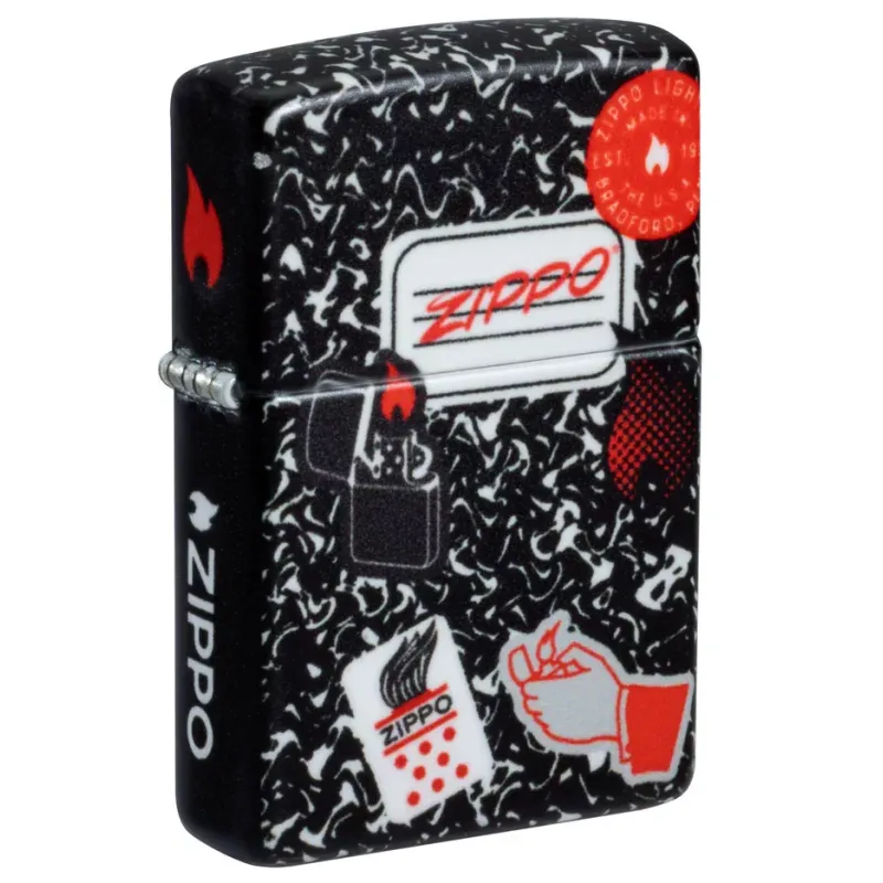Зажигалка бензиновая ZIPPO Notebook Zippo Design , черный (46707)