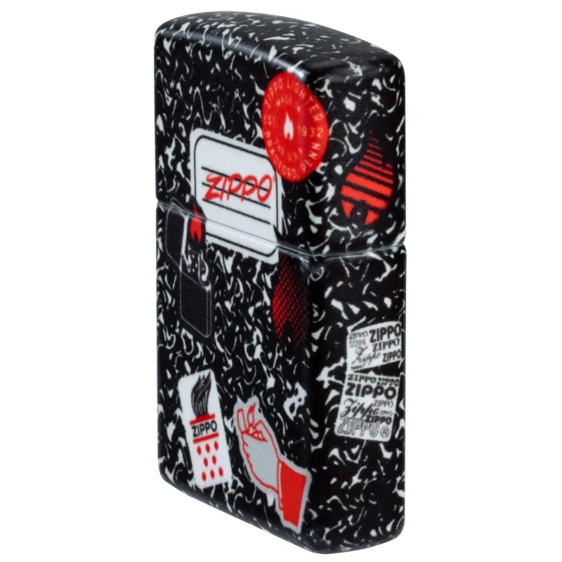 Зажигалка бензиновая ZIPPO Notebook Zippo Design , черный (46707)
