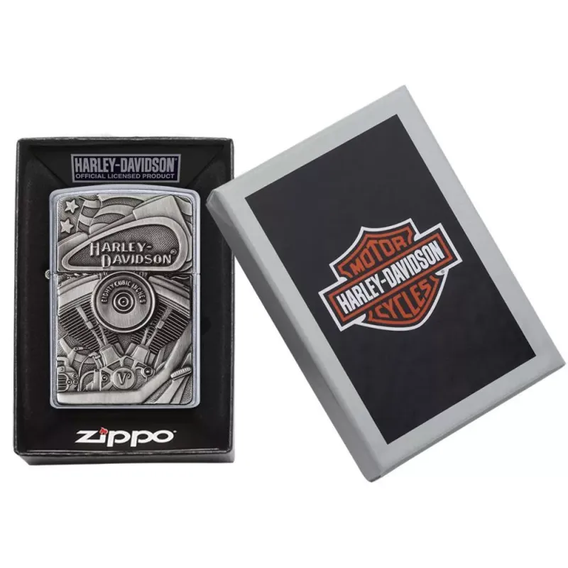 Зажигалка бензиновая Zippo 207 Harley-Davidson Motor Flag (29266)