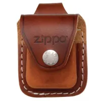 Чехол для зажигалки Zippo натуральная кожа, петля, кнопка, коричневый (LPLB)