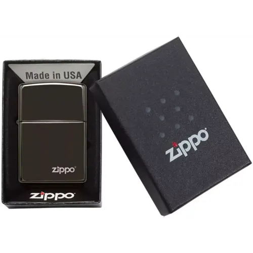Запальничка Zippo CLASSIC BLACK ICE with logo чорний лід (150ZL)
