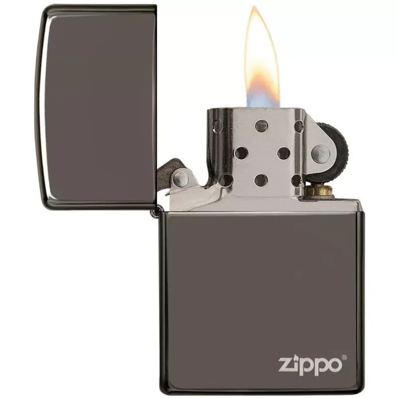 Запальничка Zippo CLASSIC BLACK ICE with logo чорний лід (150ZL)