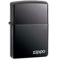 Запальничка Zippo CLASSIC BLACK ICE with logo чорний лід (150ZL)